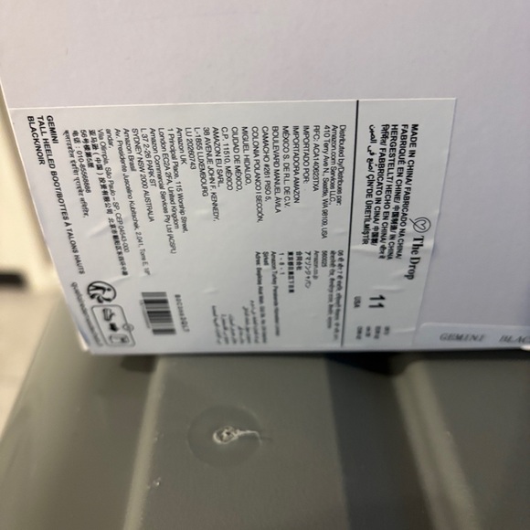 The Drop Gemini Tall Heeled Boot High Black Faux Leather Size 11 New In Box - Picture 3 of 3